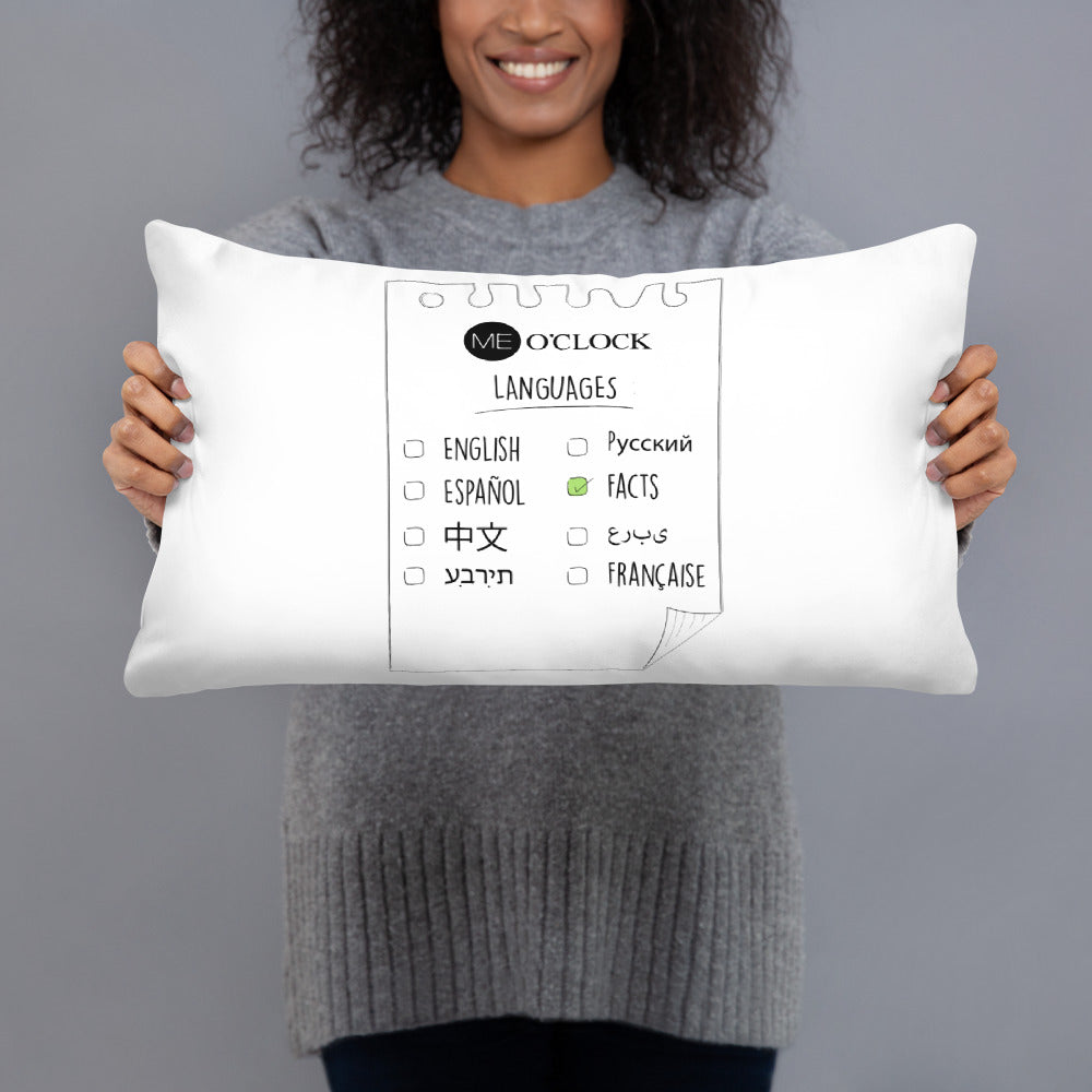 ME O'CLOCK Languages Basic Pillow