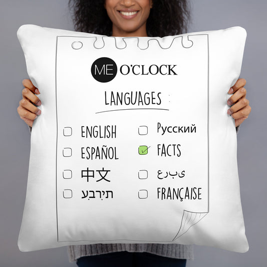 ME O'CLOCK Languages Basic Pillow