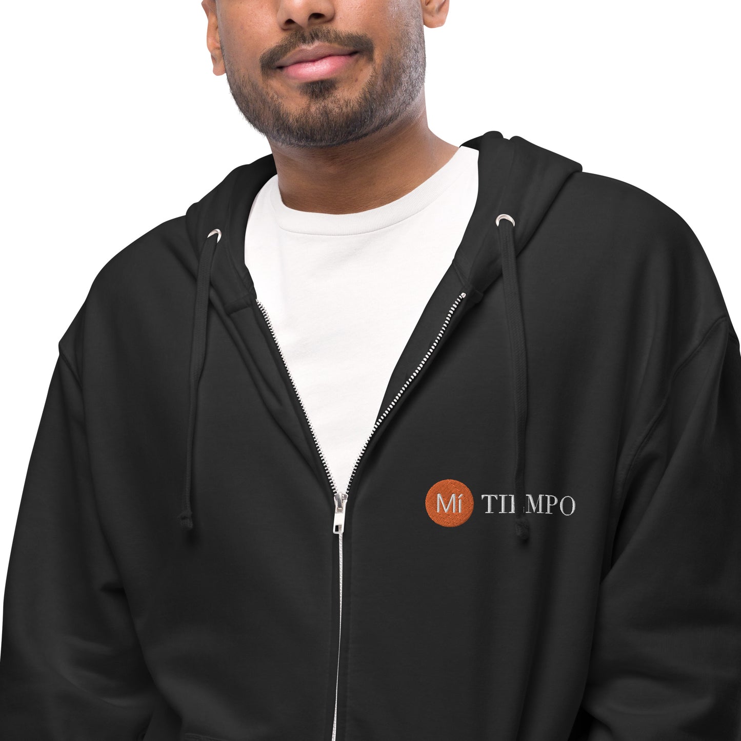 Sudadera con capucha y cremallera bordada Mi Tiempo