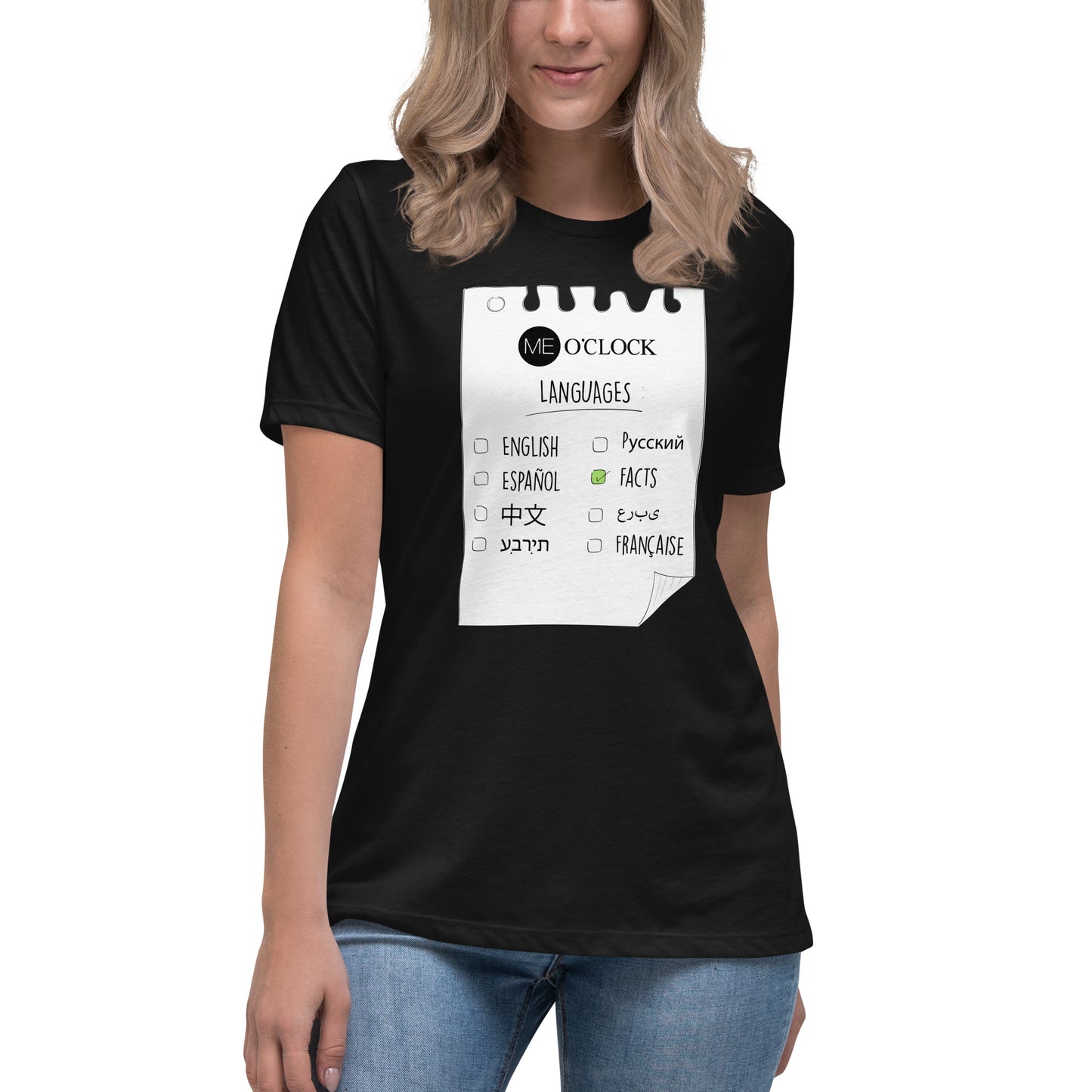 Women's ME O'CLOCK Languages Tee