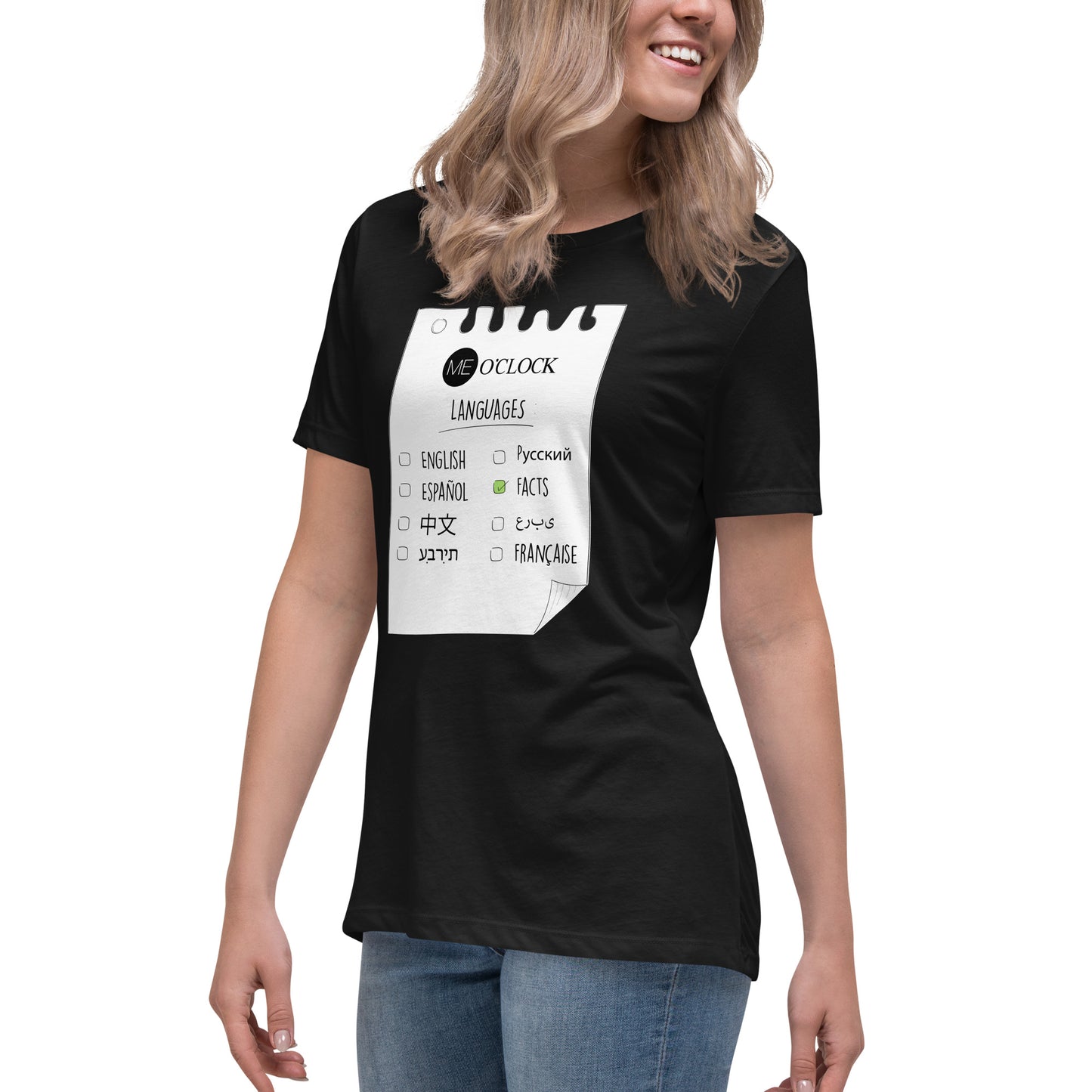 Women's ME O'CLOCK Languages Tee