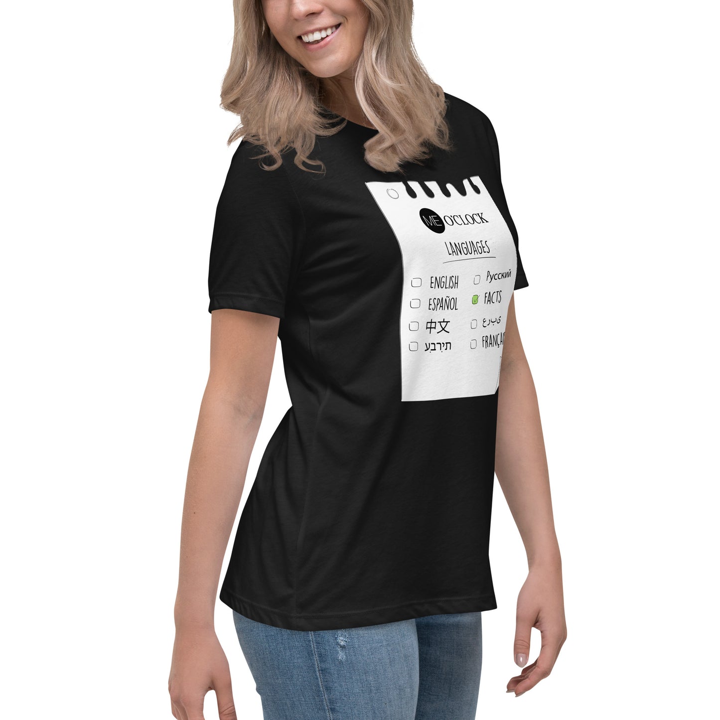 Women's ME O'CLOCK Languages Tee