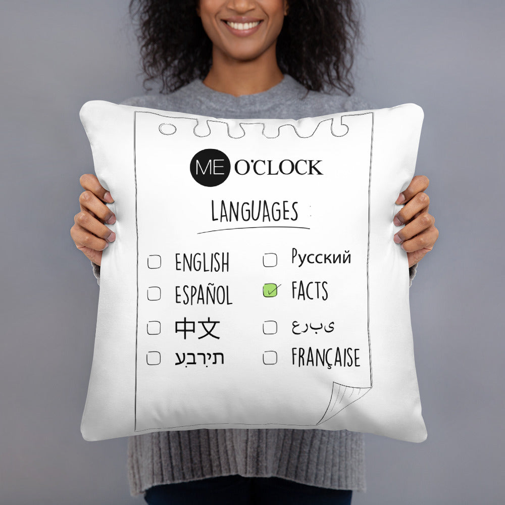 ME O'CLOCK Languages Basic Pillow