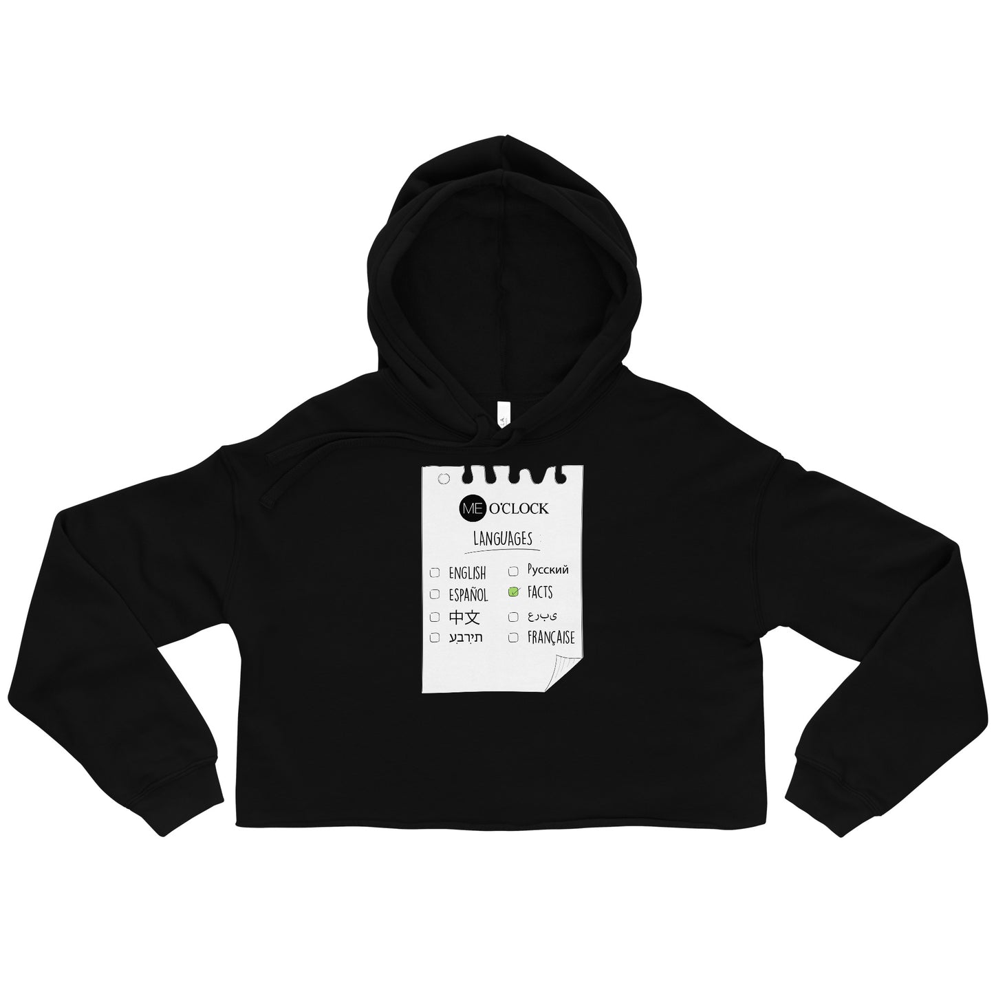 ME 0'CLOCK Sudadera con capucha corta de idiomas