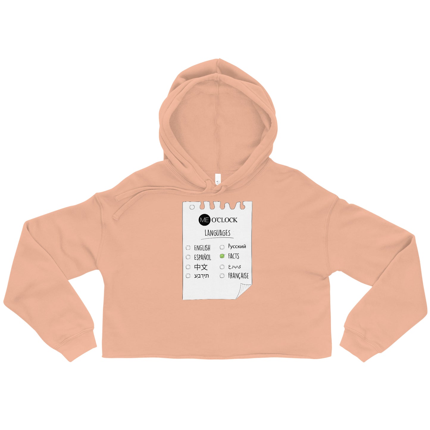 ME 0'CLOCK Sudadera con capucha corta de idiomas