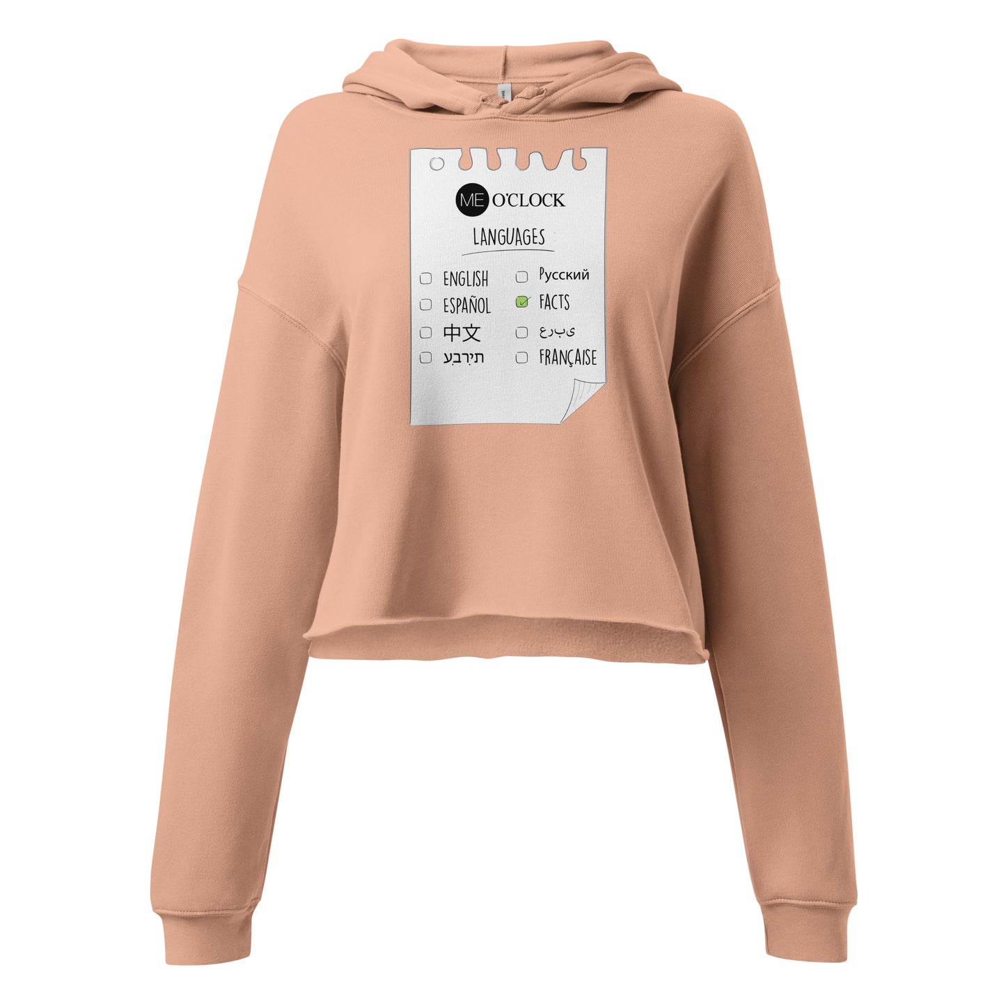 ME 0'CLOCK Sudadera con capucha corta de idiomas